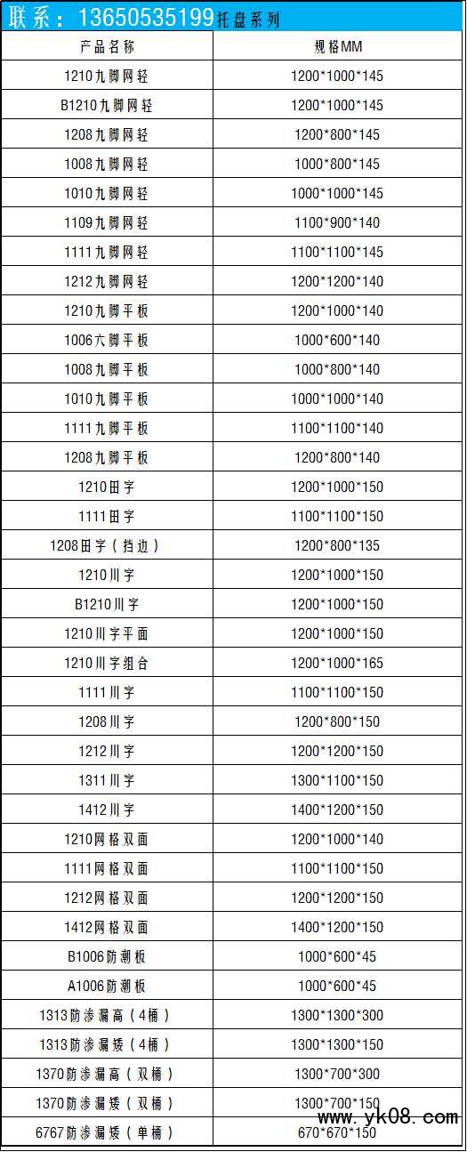 托盘新规格